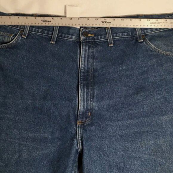 50x32 CARHARTT 8172 DST RELAXED FIT MED WASH BIG/TALL WORK DENIM JEANS IG 812 - Picture 2 of 12